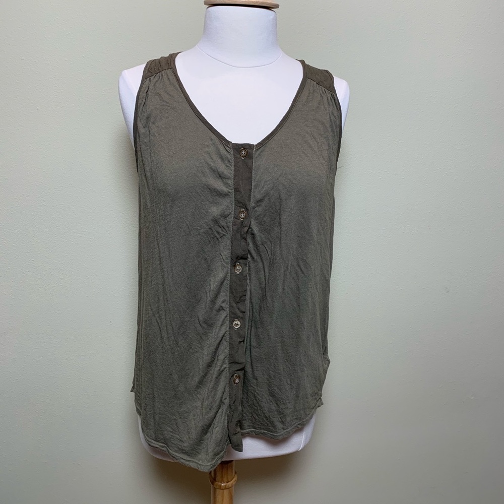 t.la Olive Green Button Tank